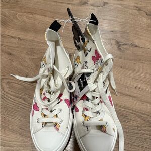 Disney White and Pink Character Sneakers
